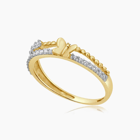 14K Yellow Gold Women’s Ring CZ, Size 7, 1.3g