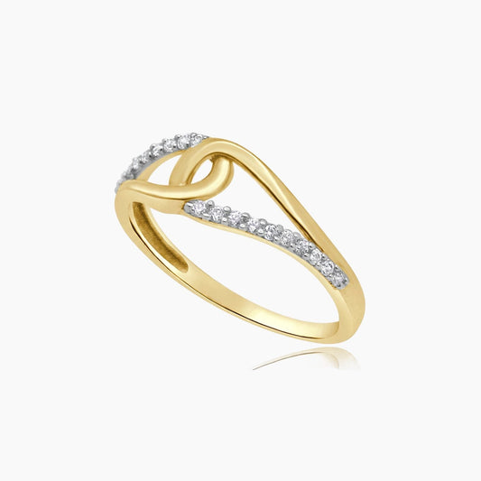 14K Yellow Gold Women Ring CZ, Size 6.75, 1.4g