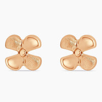 14K Yellow & Rose Gold Floral Stud Earrings, 10mm