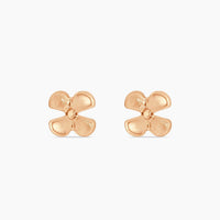 14K Yellow & Rose Gold Floral Stud Earrings, 10mm