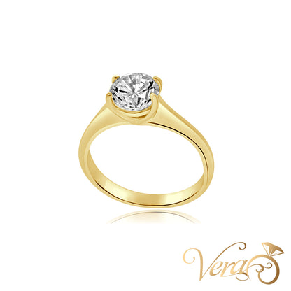 10K YG 2.7g CZ Ring 6.75 sz SOLITAIRE