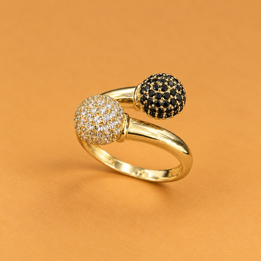 10K YG Women Ring CZ, Size 8.5, 2.7g