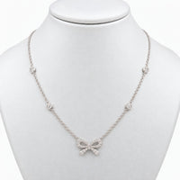 18K White Gold Fancy Necklace with Natural Diamonds, 16