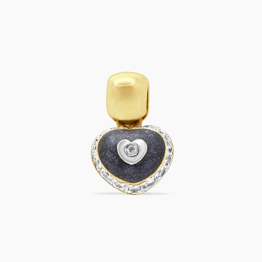 18K Yellow Gold Heart Pendant with CZ – 18mm