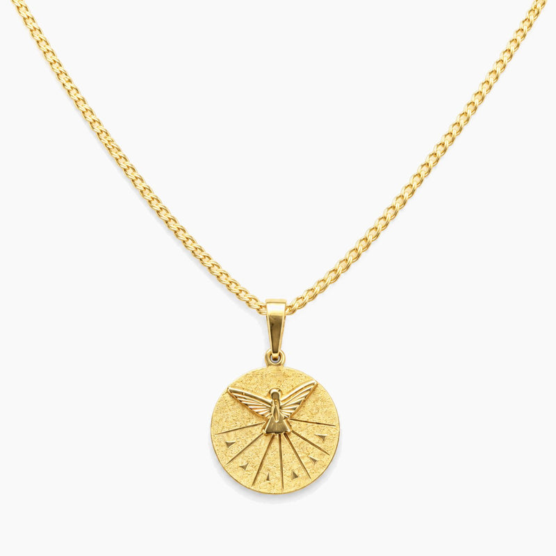 18K Yellow Gold Medal Chain & Pendant, 4.0g