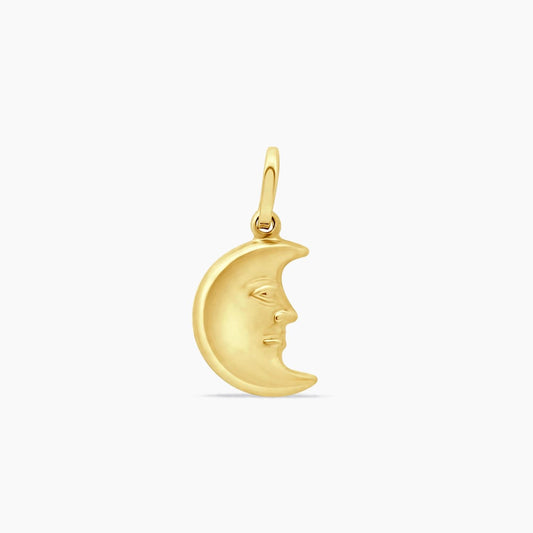 18K Yellow Gold Moon Pendant – 23mm