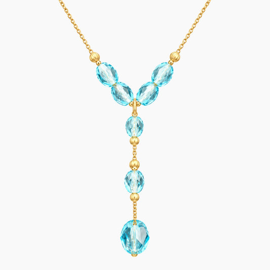 18K Yellow Gold Necklace with Cubic Zirconia, 16", 3.7g