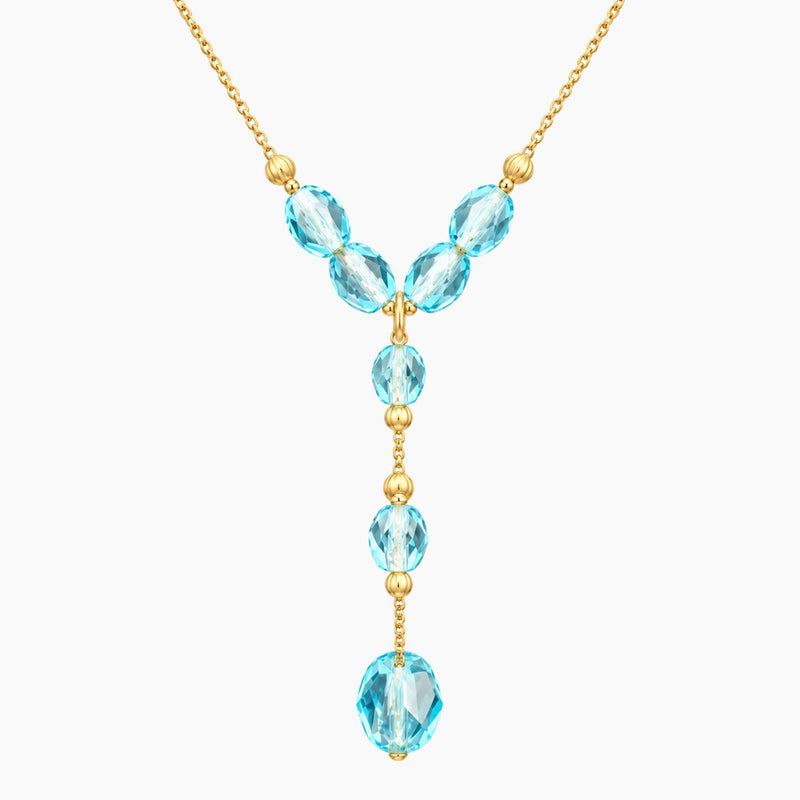 18K Yellow Gold Necklace with Cubic Zirconia, 16