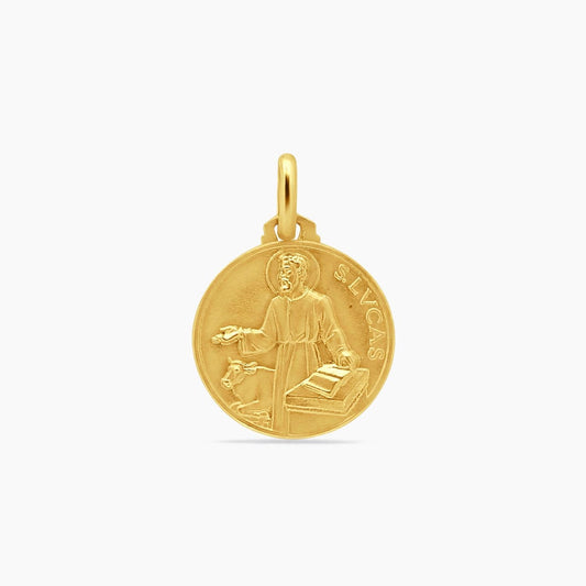 18K Yellow Gold Saint Lucas Medal Pendant – 19mm