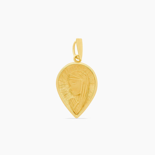 18K Yellow Gold Virgin Mary Pendant – 39mm