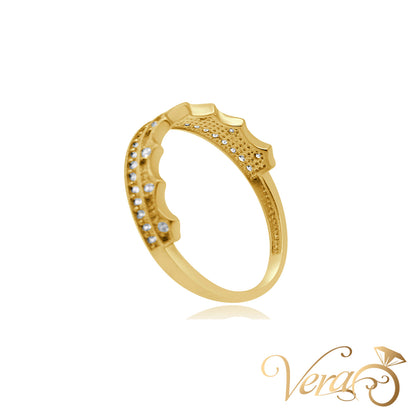 10K YG Women Ring CZ, Size 7.5, 1.4g