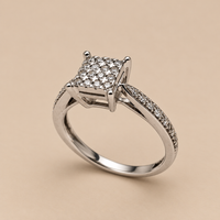 10K WG Women Ring 0.18 ct NAT, Size 5.25, 2.0g