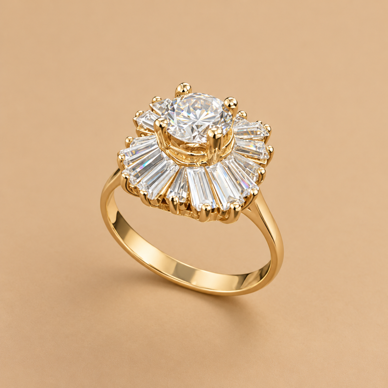 14K YG Women’s Ring CZ, Size 8.25, 5.2g