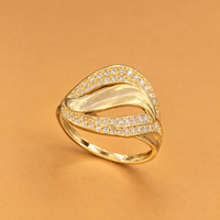 10K YG Women Ring CZ, Size 6.75, 1.7g