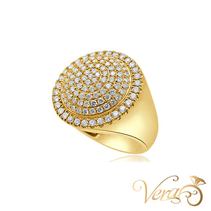 14K Yellow Gold Men’s Ring with 2.50 ct Natural Diamond, Size 10.25, 12.0g