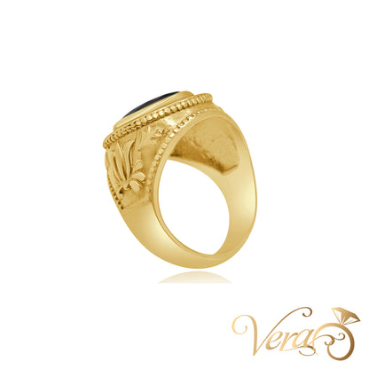 14K Yellow Gold Men’s Ring with CZ, Size 10.5, 15.0g