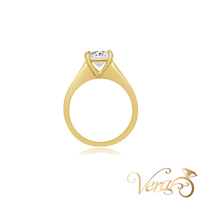 10K YG 2.7g CZ Ring 6.75 sz SOLITAIRE