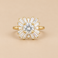 14K YG Women’s Ring CZ, Size 8.25, 5.2g