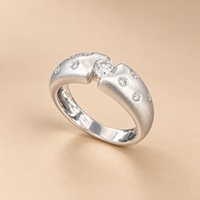 18K WG Diamond Ring 0.30 ct NAT, Size 5.75, 5.9g