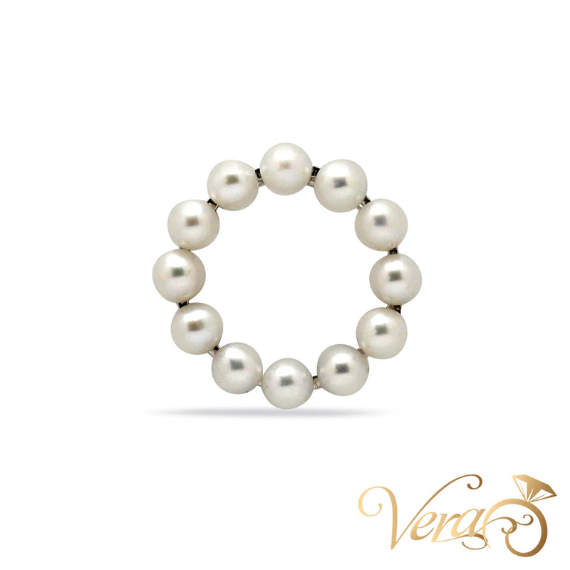 14K White Gold Pearl Pendant – 17mm