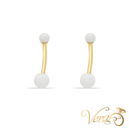 14K Yellow Gold Belly Button Piercing, Style 2245