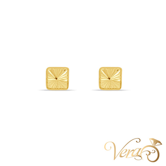 14K Yellow Gold Square Earrings, 5mm - Vera Jewelry in Miami