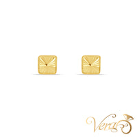 14K Yellow Gold Square Earrings, 5mm