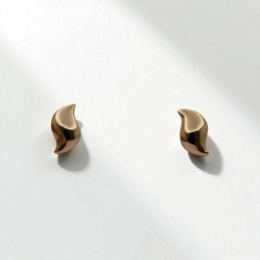 14K YG S-Shape Earrings