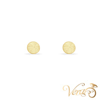 14K Yellow Gold Round Textured Stud Earrings, 6mm