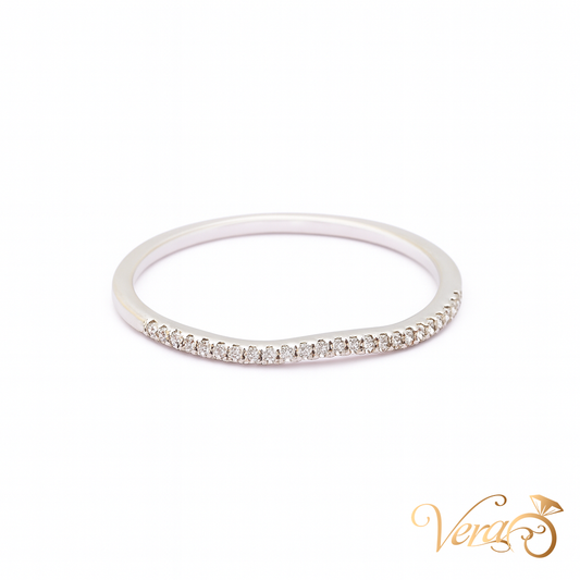 14K WG - 1.1g - NAT - Ring - 7 sz 0.15 ct - Diamond Band