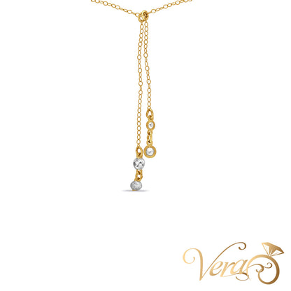 10K Yellow Gold Fancy Pendant Necklace with Cubic Zirconia – 18", 0.62g