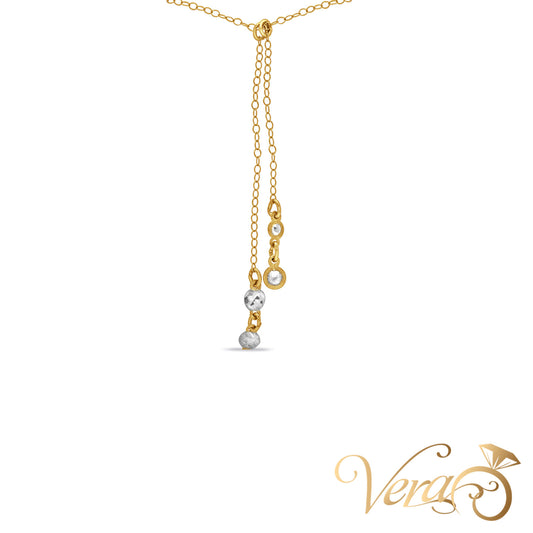 10K Yellow Gold Fancy Pendant Necklace with CZ – 18", 0.62g