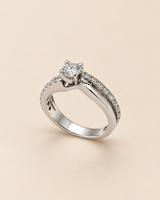 14K WG Engagement Ring 1.00 ct NAT, Size 6, 4.3g