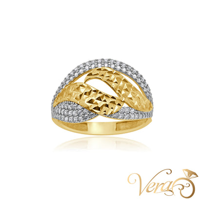 10K YG Women Ring CZ, Size 6, 1.9g