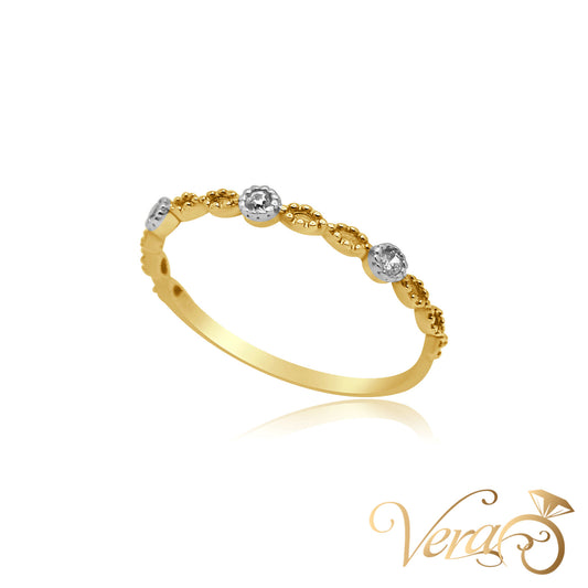 14K YG Women Ring CZ, Size 6.75, 0.7g - Vera Jewelry in Miami