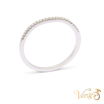 14K White Gold Diamond Band Ring with 0.15 ct Natural Diamonds, Size 7, 1.1g - Vera Jewelry in Miami