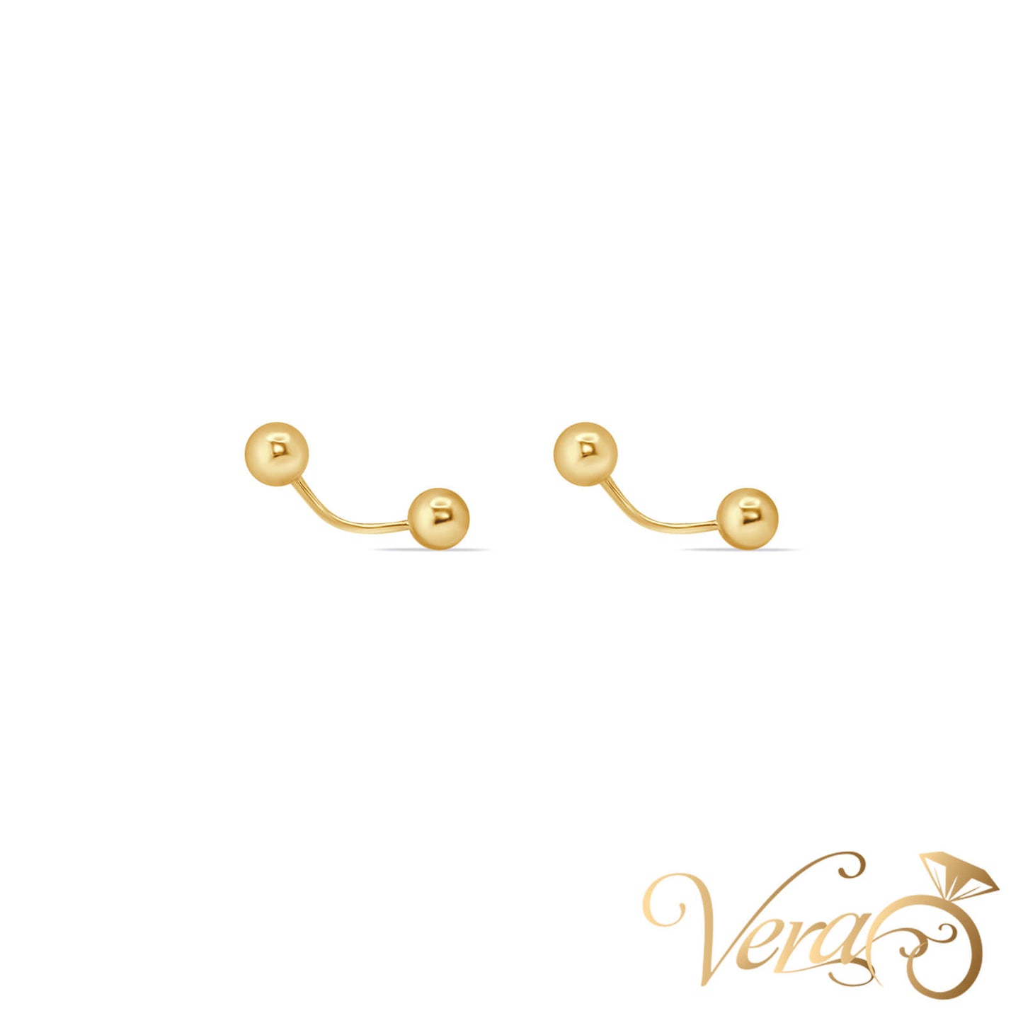 14K Yellow Gold Belly Button Piercing - Vera Jewelry in Miami