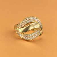 10K YG Women Ring CZ, Size 6.75, 1.7g