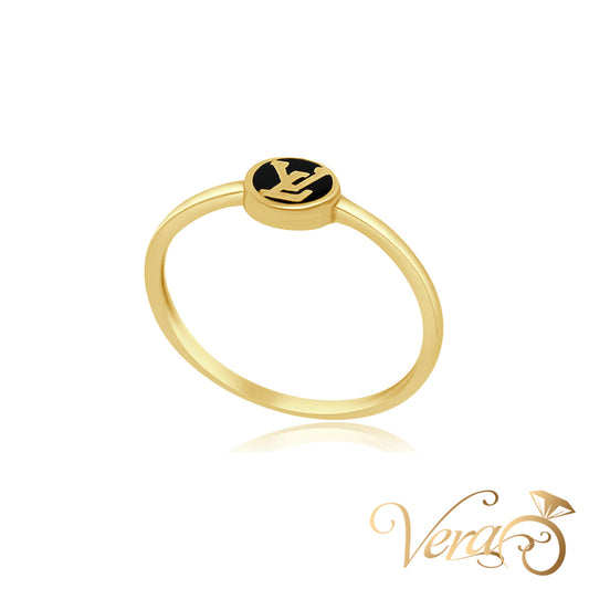 14K YG Women Ring Enamel, Size 7, 1.0g - Vera Jewelry in Miami