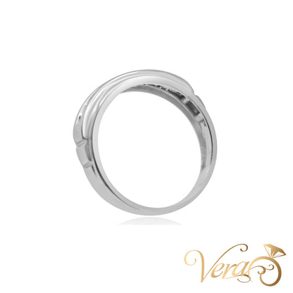 10K WG Diamond Band Ring CZ, Size 6.5, 2.3g