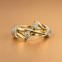 14K YG Women’s Ring 0.08 ct NAT, Size 6.5, 7.2g
