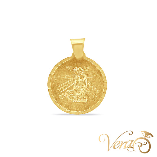 10K Yellow Gold San Lázaro Medal Pendant  30mm - Vera Jewelry in Miami