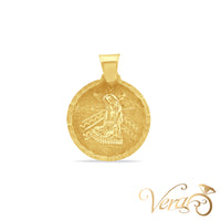 10K Yellow Gold San Lázaro Medal Pendant – 30mm