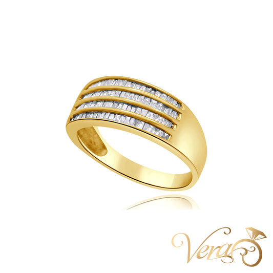 14K YG Men Ring 1.60 ct NAT, Size 11.25, 6.4g - Vera Jewelry in Miami