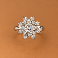 14K WG Women’s Ring 1.00 ct NAT Floral, Size 5, 3.3g