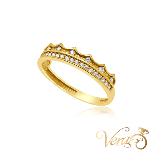 10K YG Women Ring CZ, Size 7.5, 1.4g - Vera Jewelry in Miami