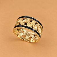 14K YG Floral Band Ring, Size 6.5, 4.4g
