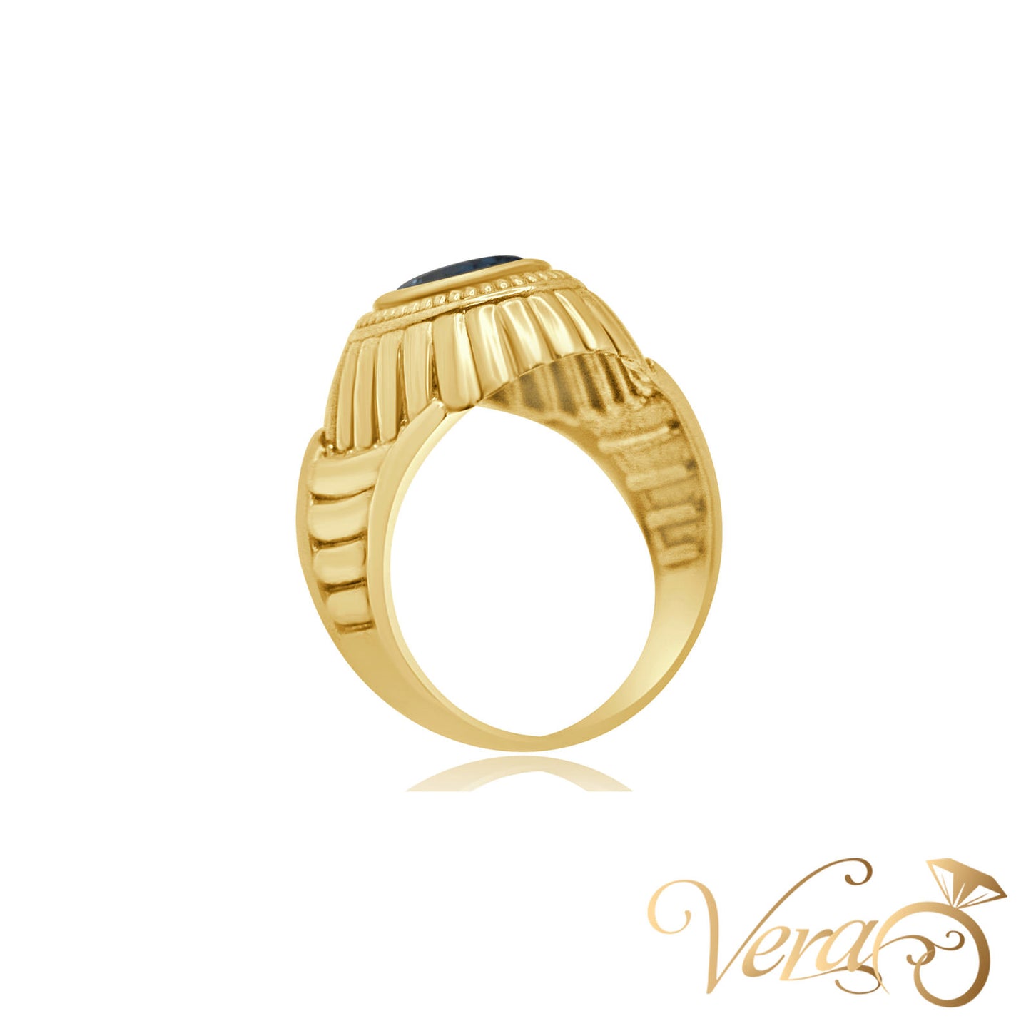 10K Yellow Gold Men’s Ring with CZ, Size 7.5, 3.9g