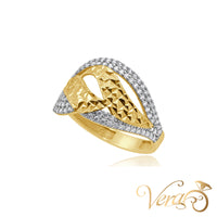 10K Yellow Gold Women Ring CZ, Size 6, 1.9g