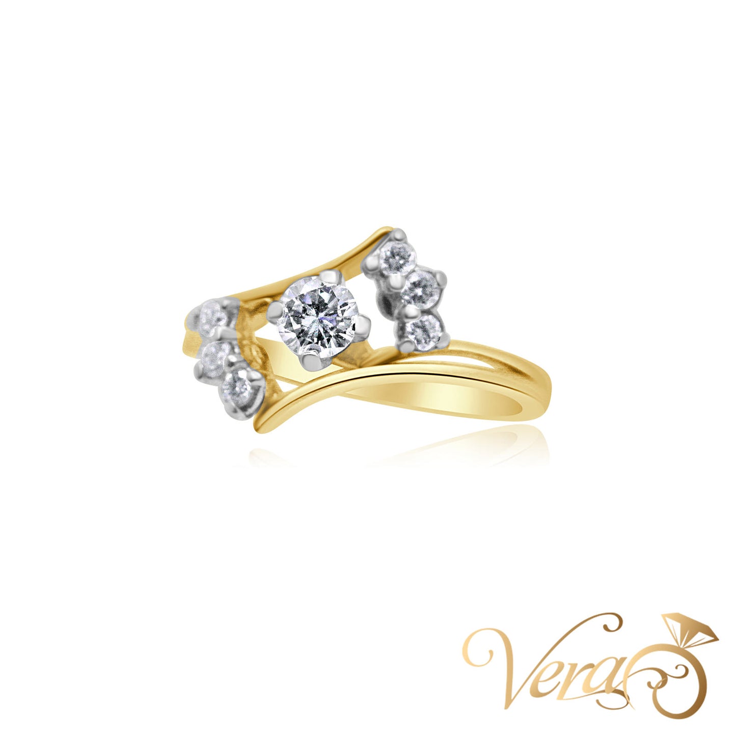 14K YG Wedding Set Ring 0.40 ct NAT, Size 6, 3.1g